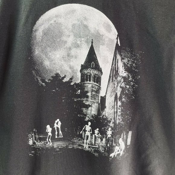 Halloween T Shirt Skeleton Graveyard Adult Unisex M NEW Custom Orders Possible - Picture 2 of 3